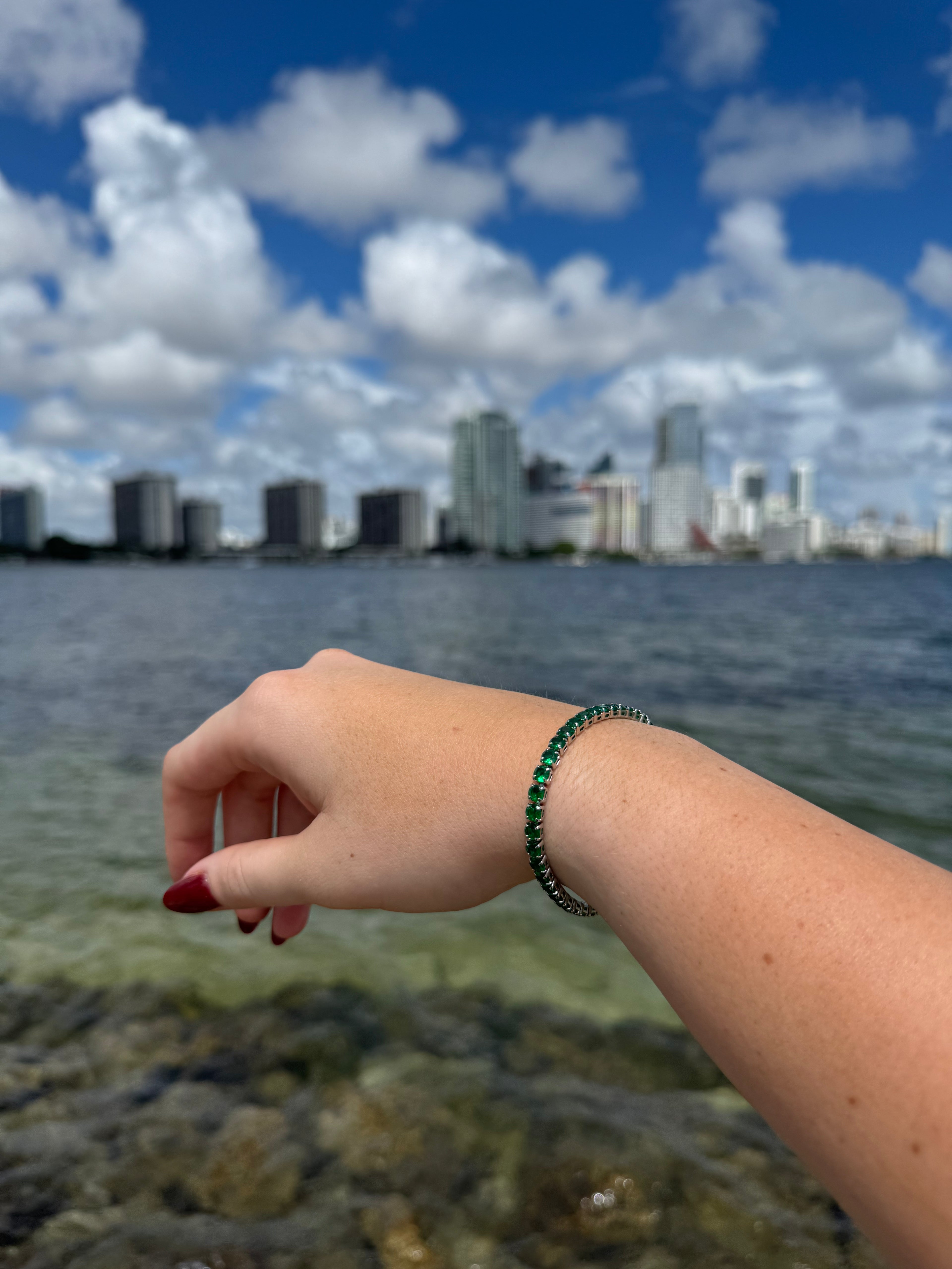 Green Emerald Tennis Bracelet